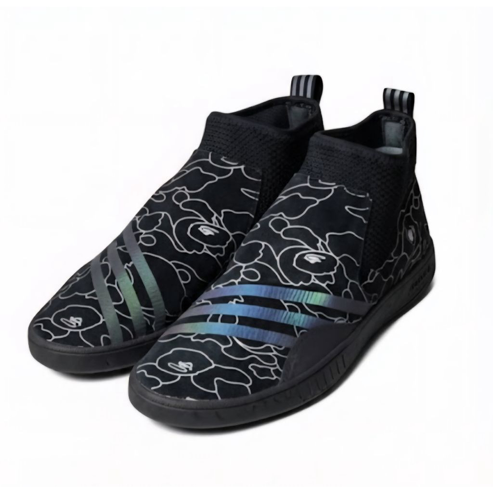 A Bathing Ape Adidas Black Slip On Shoes Size 9